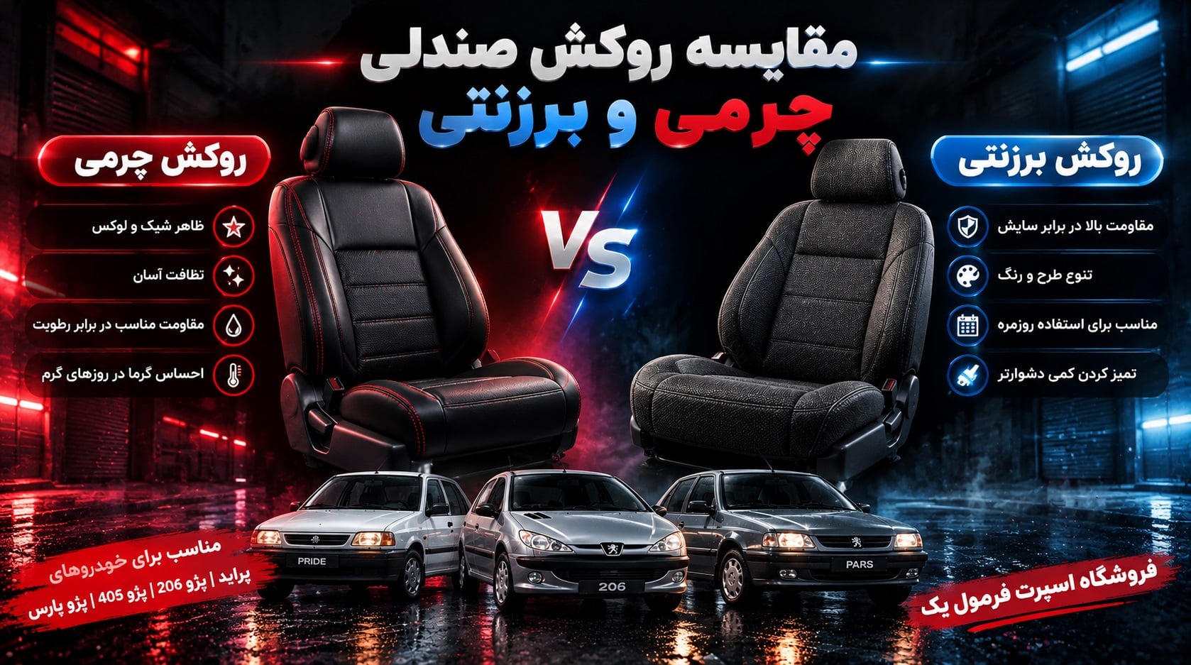 مقایسه روکش صندلی چرمی و برزنتی